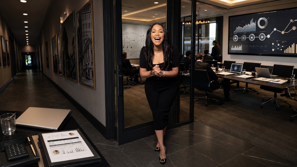 Erika Baez-Grimes walking into a live acquisition strategy meeting